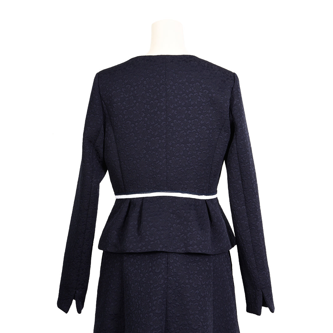 花柄　ジャガード　ハートネック　ジャケット　お呼ばれ　結婚式　羽織　ペプラム　DearPrincess　ディアプリンセス　ディアプリ